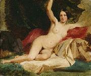 William Etty Female Nude In a Landscape painting